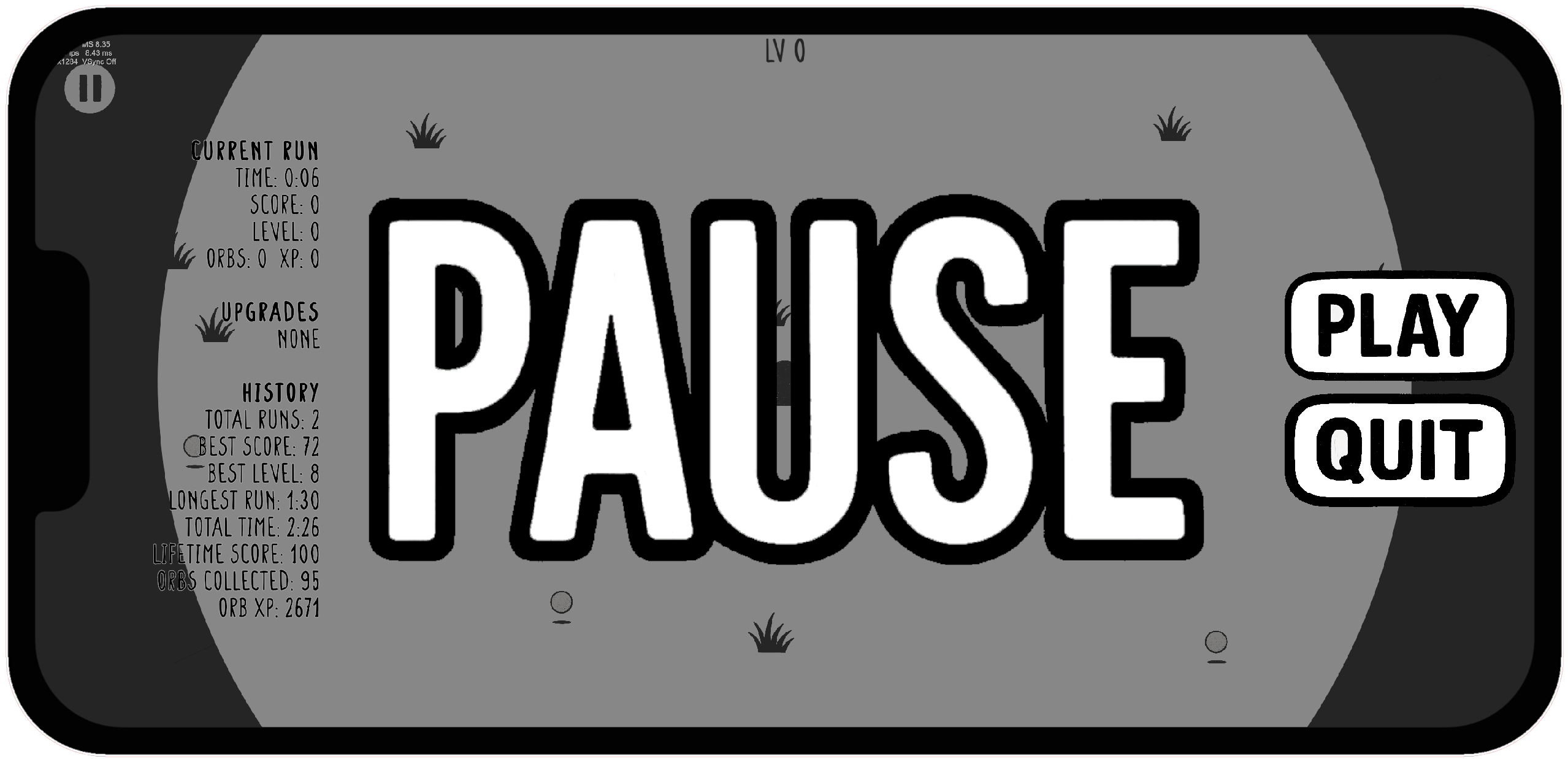 Pause menu